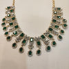 Elegant Green Zircon Gold-Rhodium Plated Necklace Set