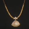 24K Gold Plated Zircon Goddess Laxmi Naan Pathkam Necklace - Traditional Indian Jewellery