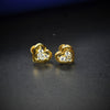 "Sparkle in Style: 92.5 Sterling Silver Gold-Plated American Diamond Earrings with Secure Screw Back Closure"