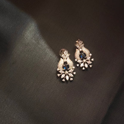 "Shimmering Elegance: The Allure of Asp Fashion Jewellery's Silver Tone American Diamonds Earrings 42971599"