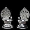 "Shine Bright: The Exquisite Pure Silver Kamakshi Deepam Set"