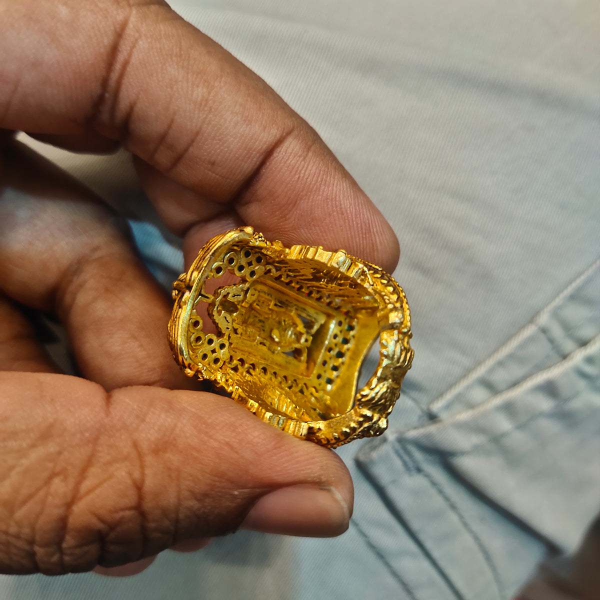 Asp Handcrafted Pure Silver Lord Balaji Ring With Vishnu Vishwaroop for Men