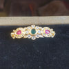 Gold Plated Tri-Stone Changeable Bangle Pendant - Ruby, Emerald & CZ 952197707837