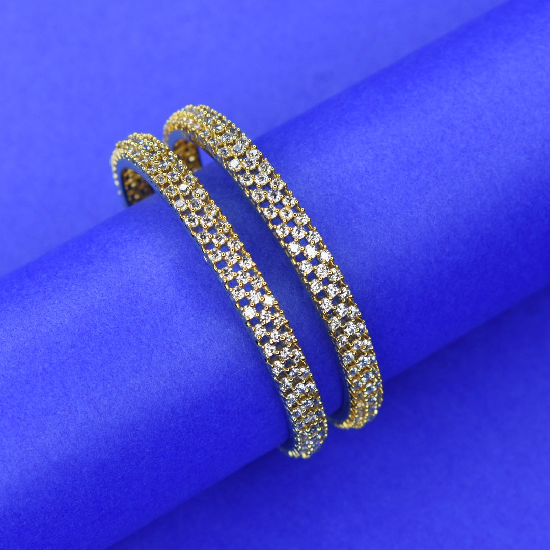 Elegant Gold-Plated American Diamond Baby Bangles - Sparkle & Shine Collection