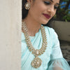 "Radiant Elegance: The Asp Fashion Kundan Long Necklace Set"