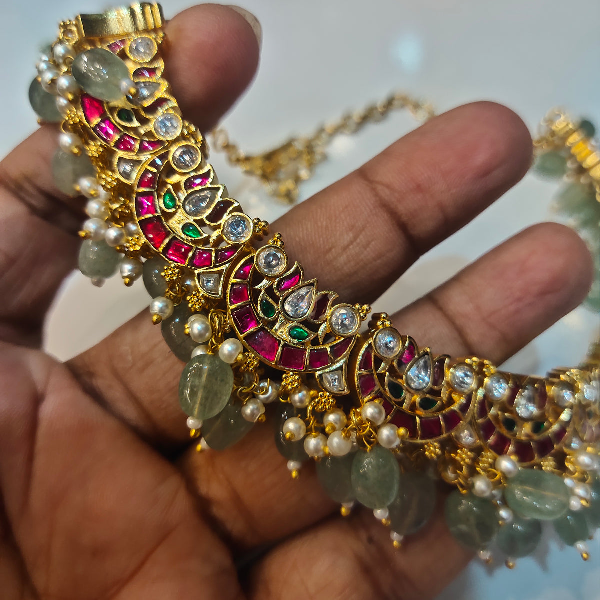 Asp Jadau Kundan Jalebi Necklace Set