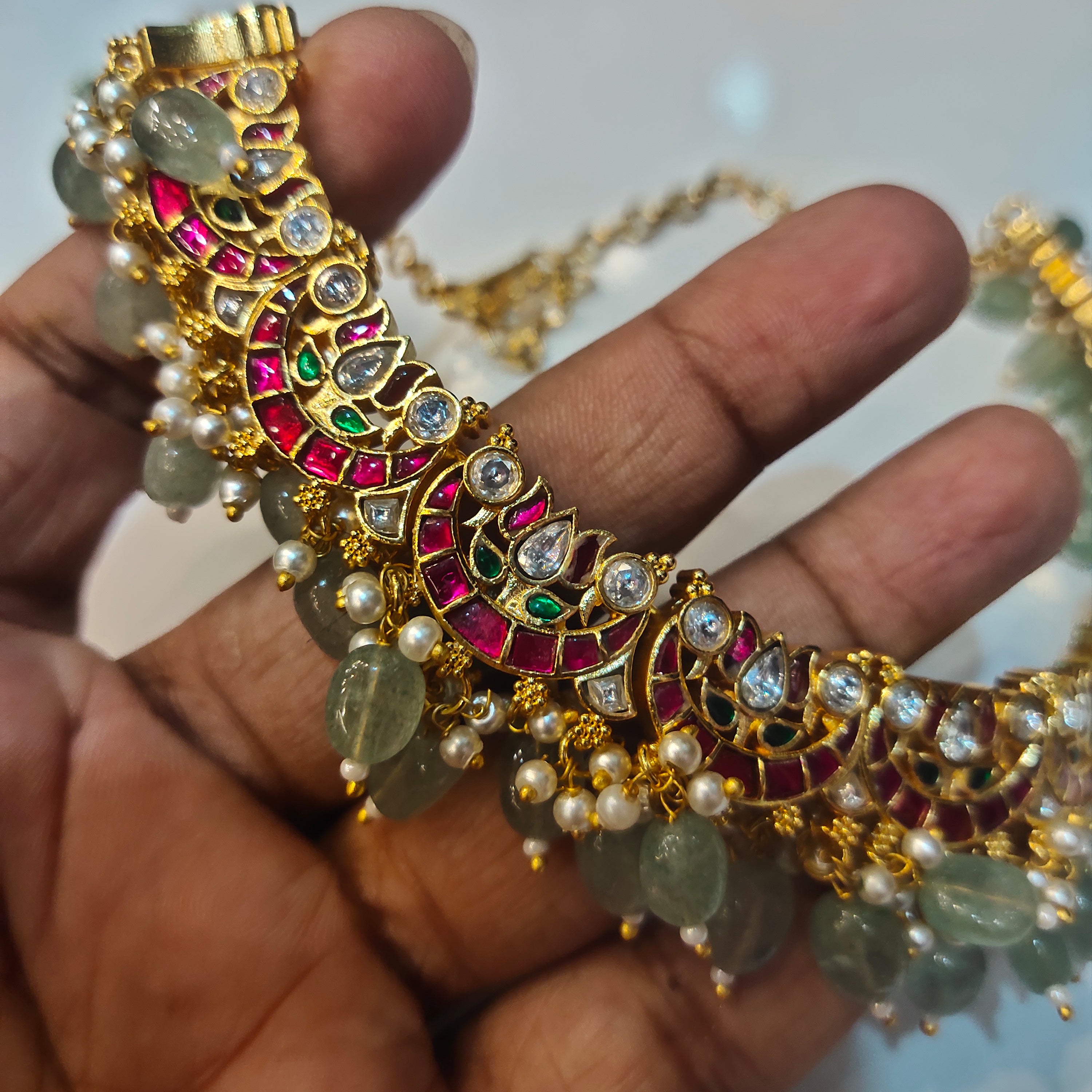 Asp Jadau Kundan Jalebi Necklace Set