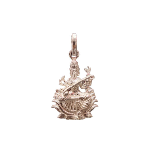 Embrace the Timeless Beauty: Sarswati Silver Pendant - A Symbol of Wisdom and Artistry