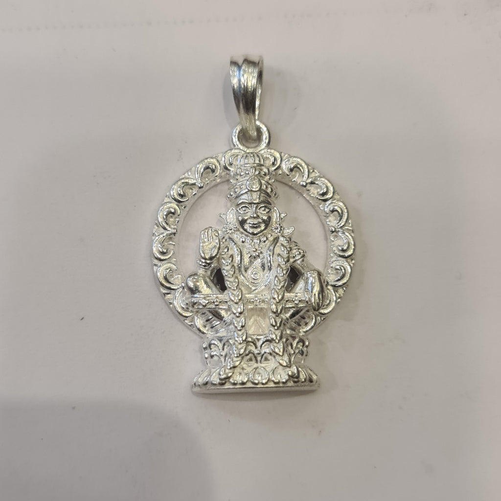 Silver Ayyappan Swami Locket - 800 Purity | 7.5g Temple Jewelry