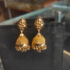 Traditional Gold Jhumka Earrings with Screw Closure