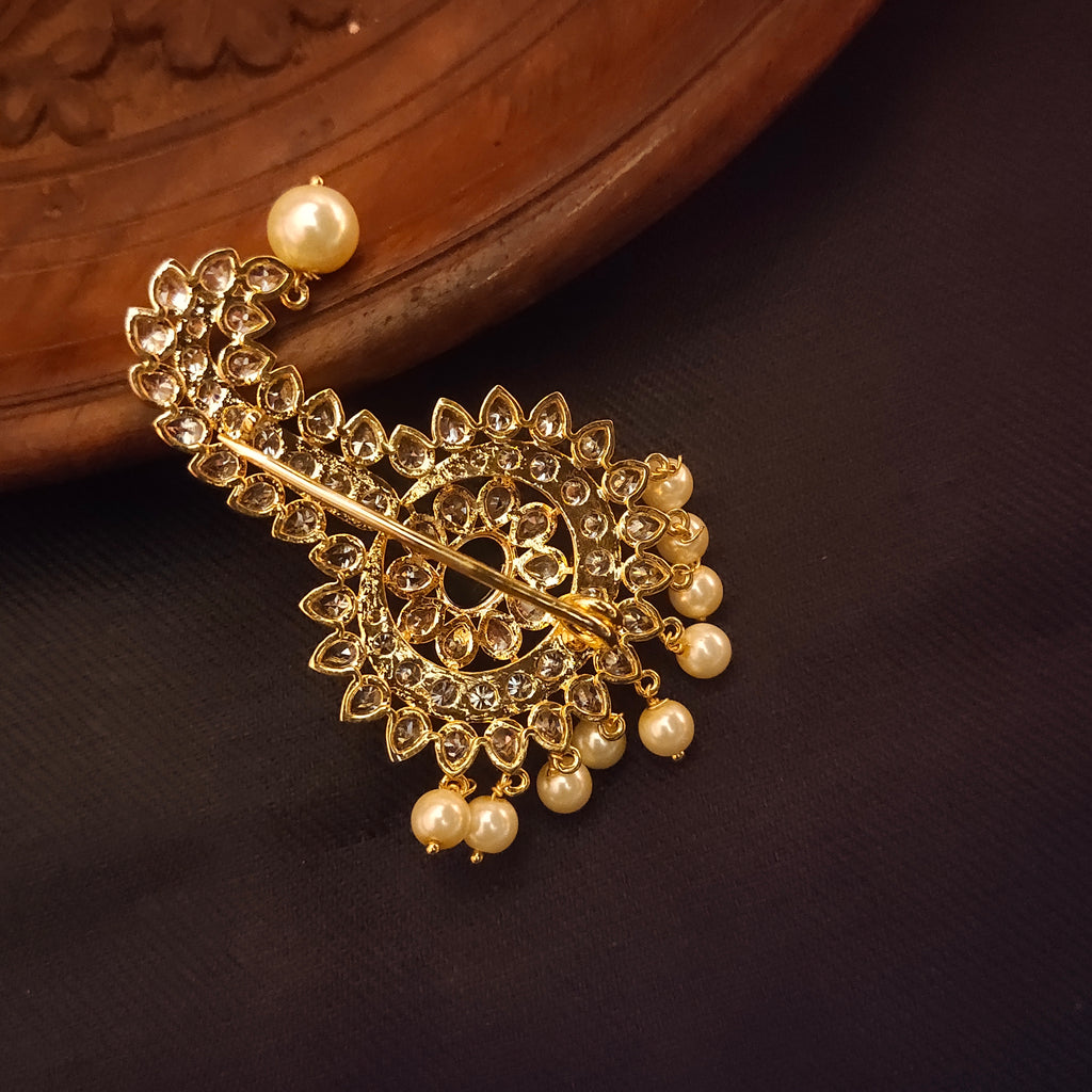 Asp Fashion Jewellery Green CZ Kalangi For Safa - 24K Gold Plated Wedding Accessory