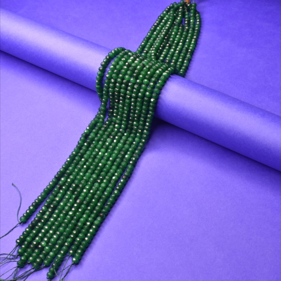 Emerald Green Synthetic Beads Strand - 5.5mm Premium Jewelry Making Beads (12 Inches)