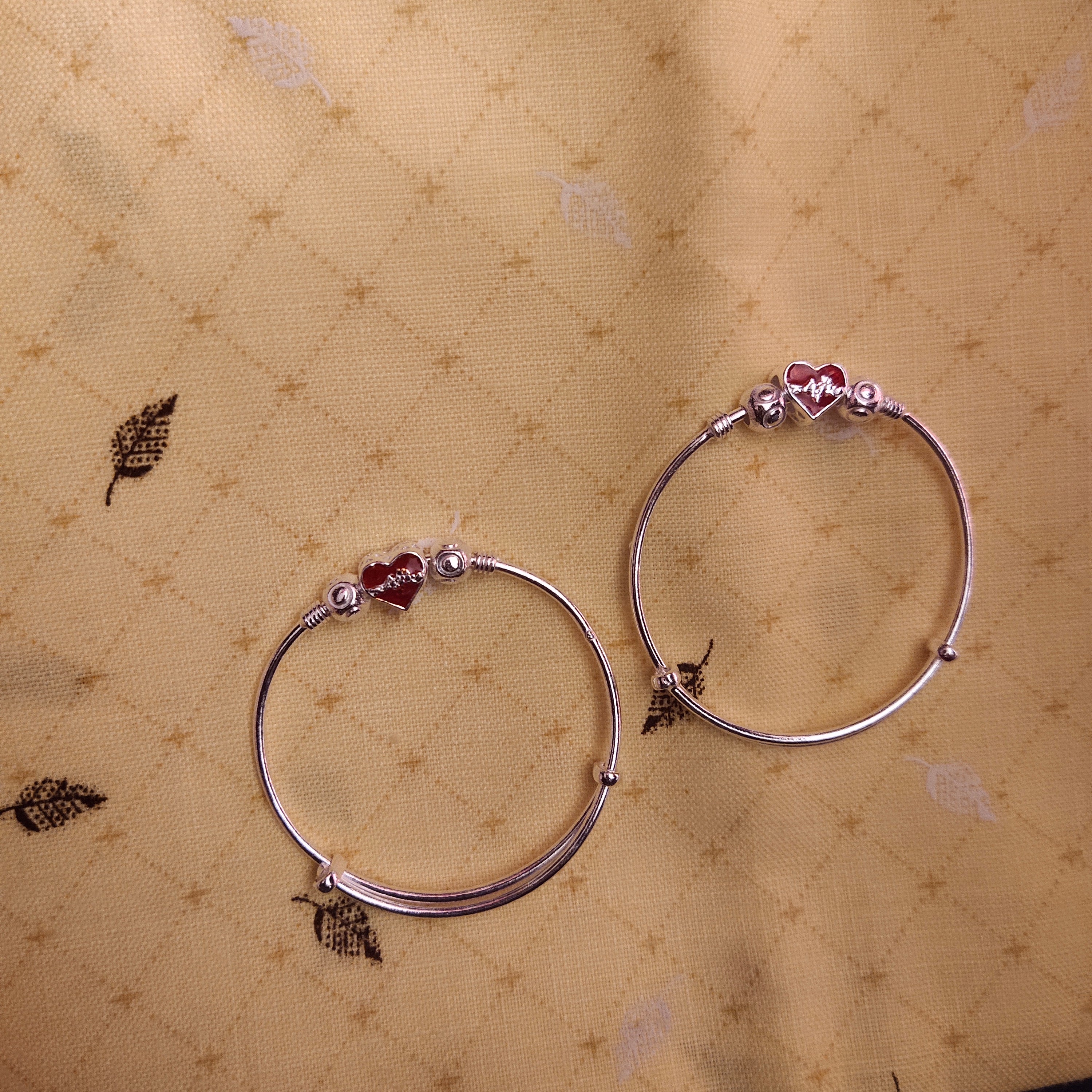 Adjustable Silver Baby Bracelet - Charm Bangle for 0-18 Months