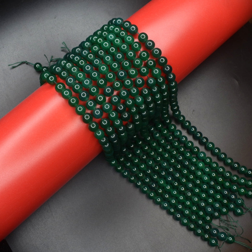 Natural Green Agate Beads - Gemstone Strands for Jewelry Making