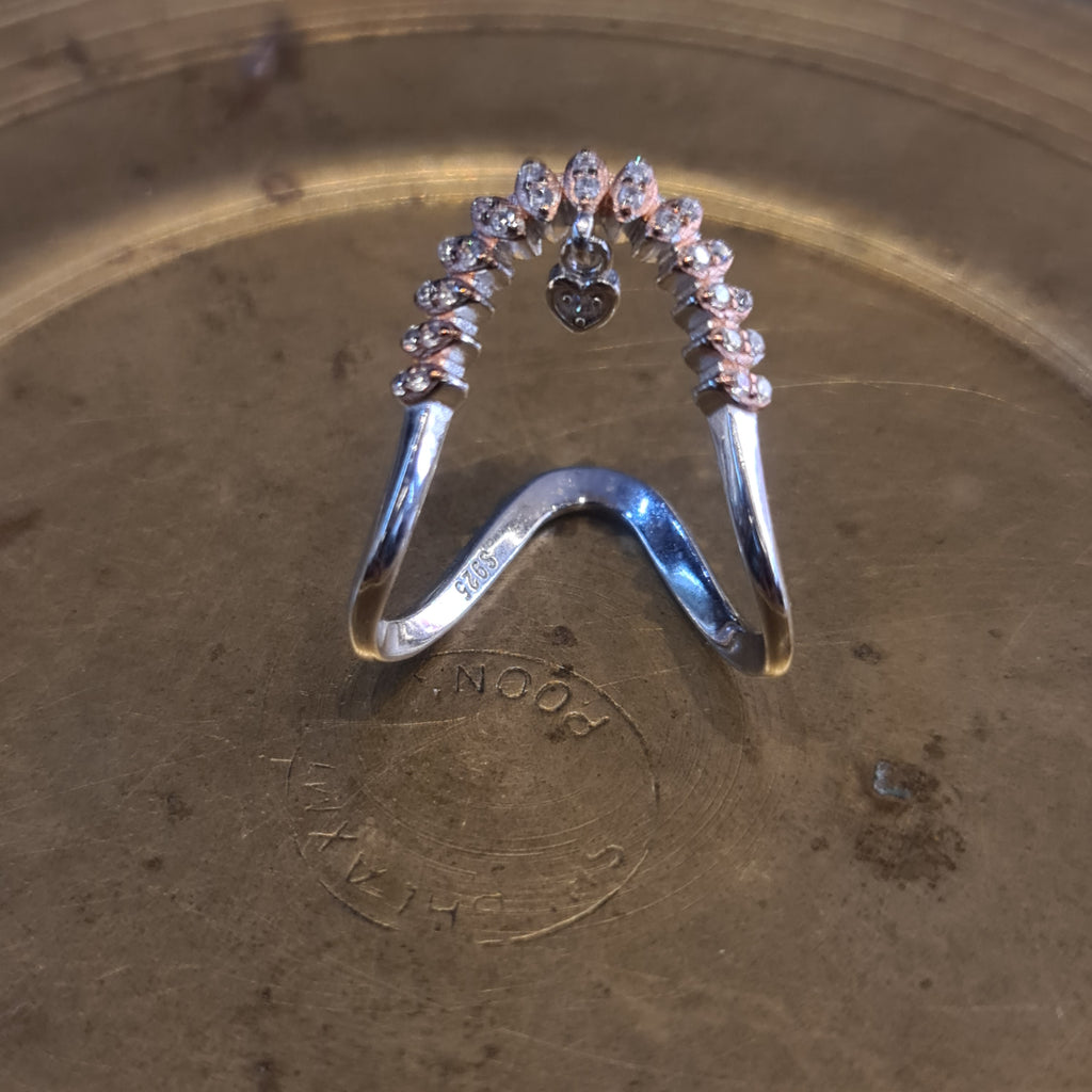 92.5 Silver Vanki Ring - Cubic Zircon South Indian Bridal Jewelry