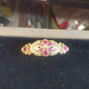 Gold Plated Ruby Floral Cluster Changeable Bangle Pendant 75118507040