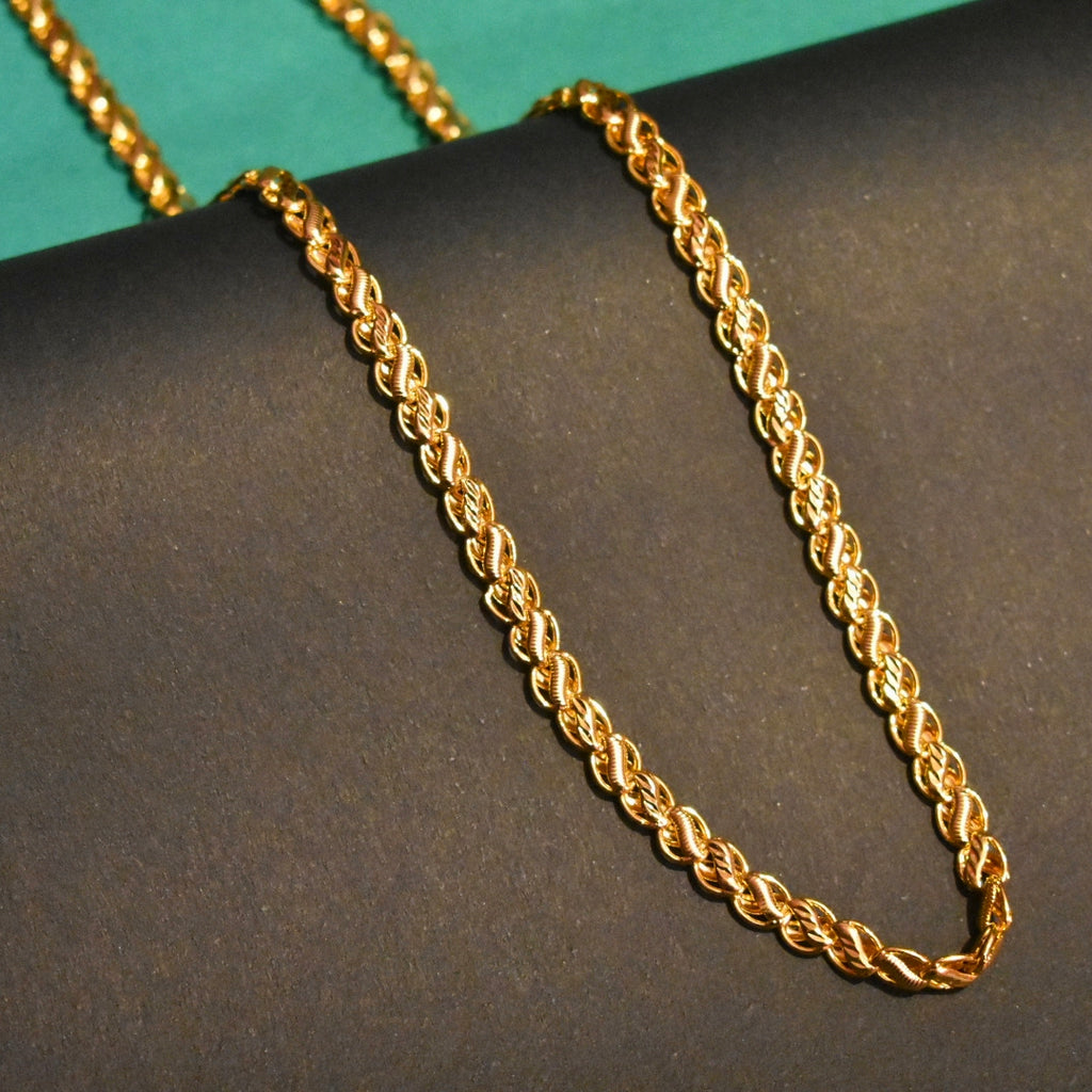 "Dapper Durability: Elevate Your Style with the Asp 24K Gold-Plated 24-Inch Chain for Men"