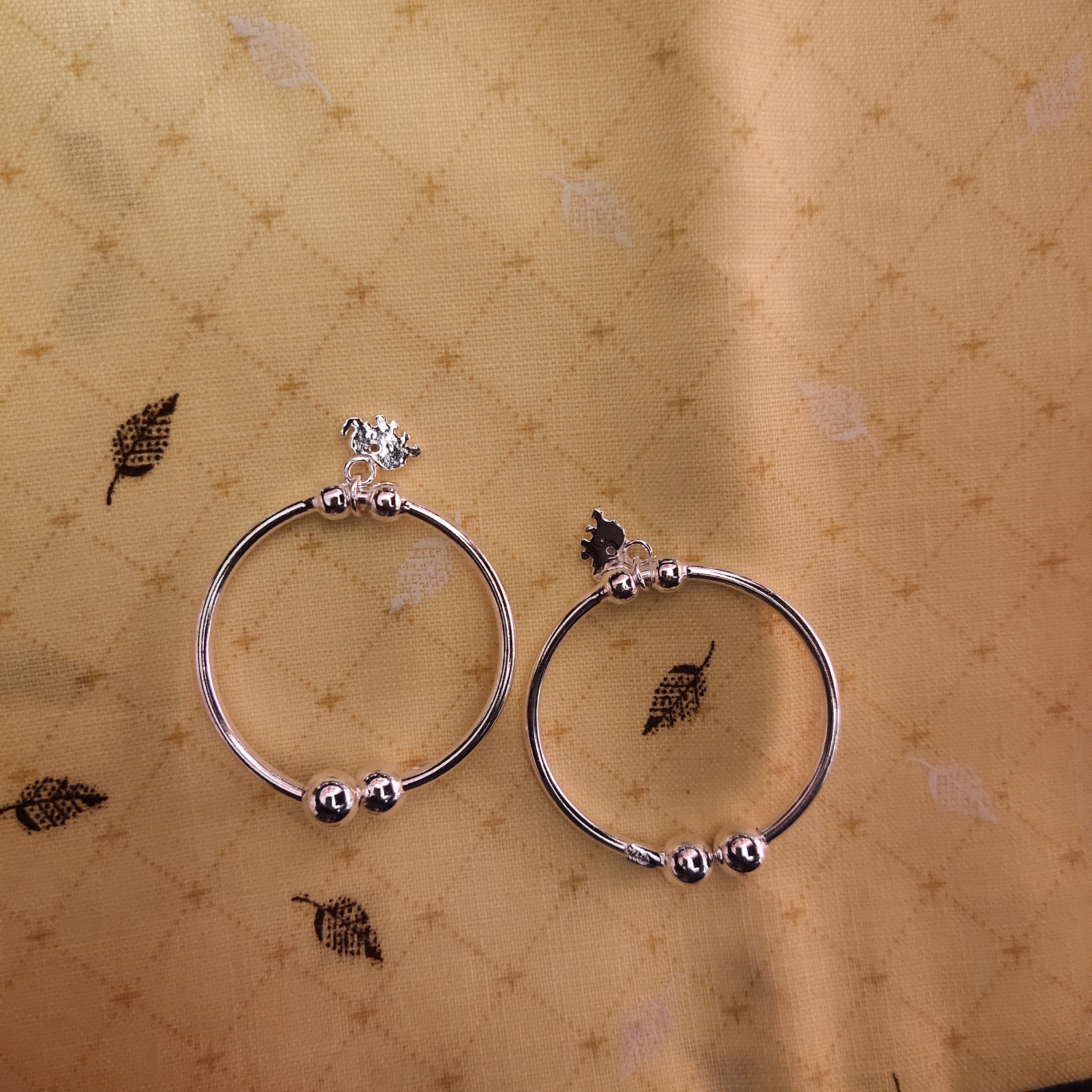 925 Silver Baby Charm Bangles - Toddler Bracelets 1-12 Months