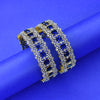 "Sparkle in Style: The Opulent Blue American Diamonds Bangles Set"