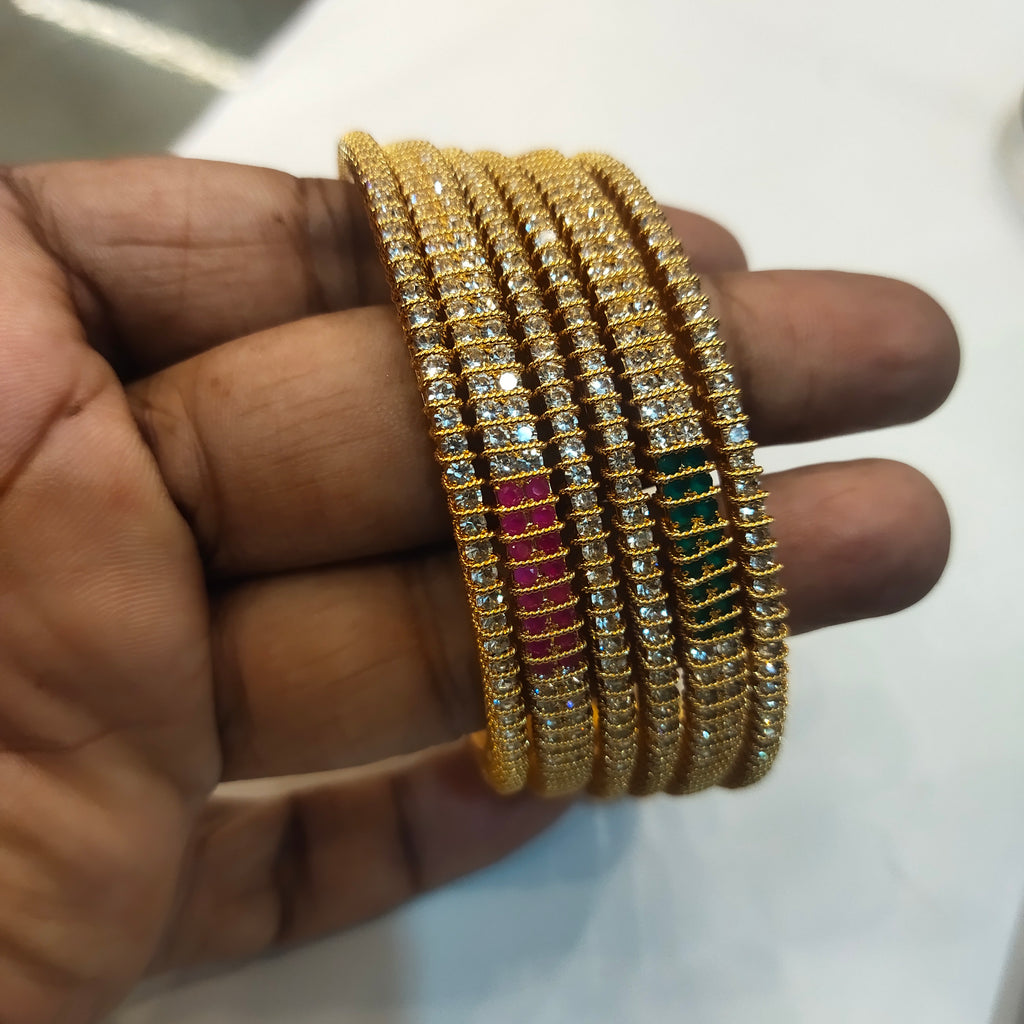 Asp Zircon Gold Plated Bangles Set