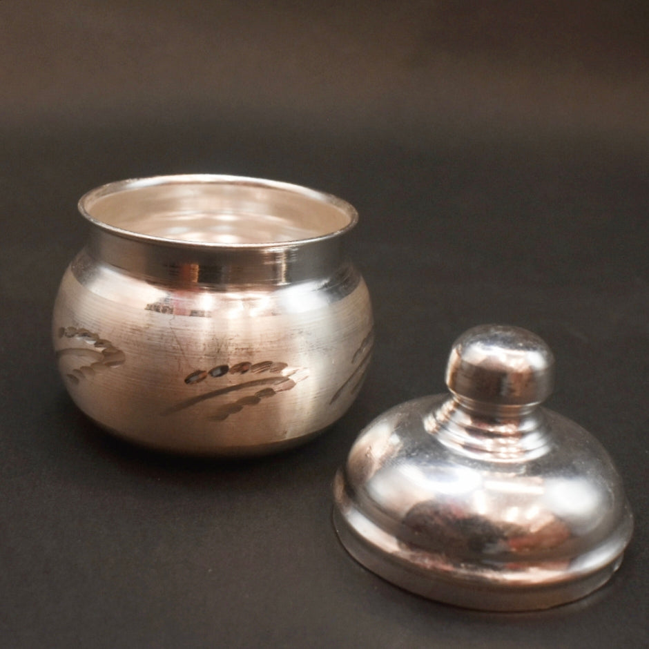 Premium 800 Purity Silver Kumkum Box - Wedding & Pooja Gift