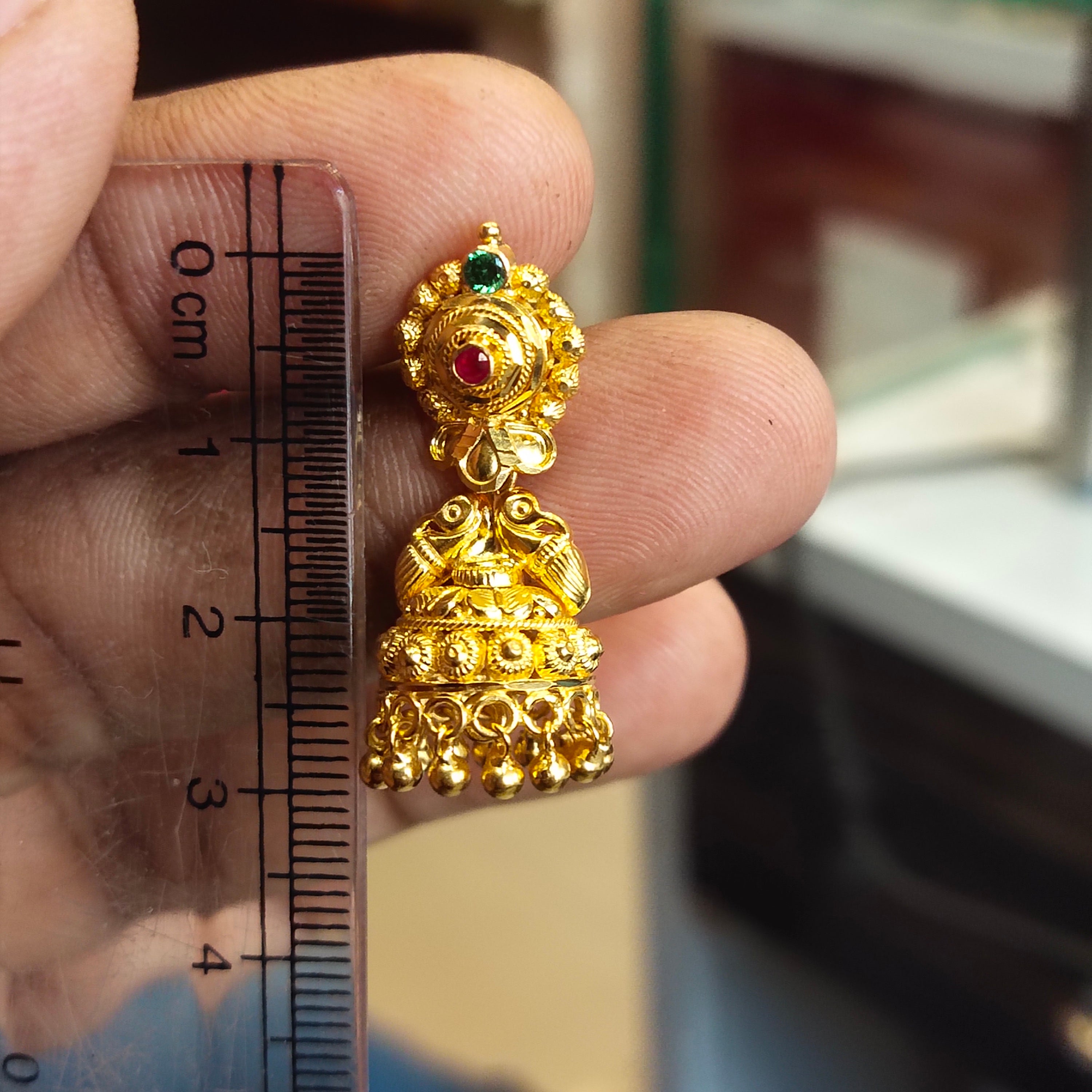 22kt Gold Jhumka Earrings - Handmade