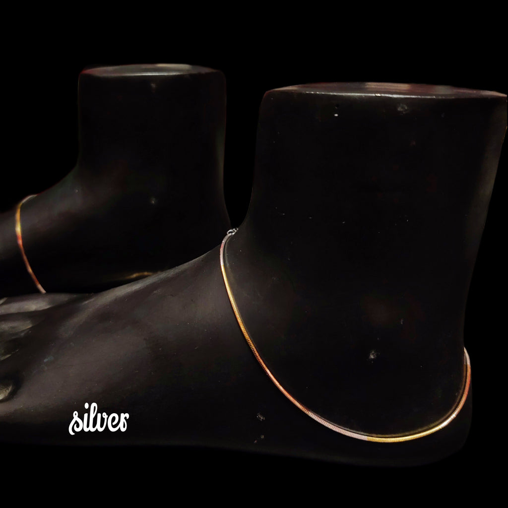 925 Sterling Silver Triple Tone Anklets - Gold & Rose Gold Plated