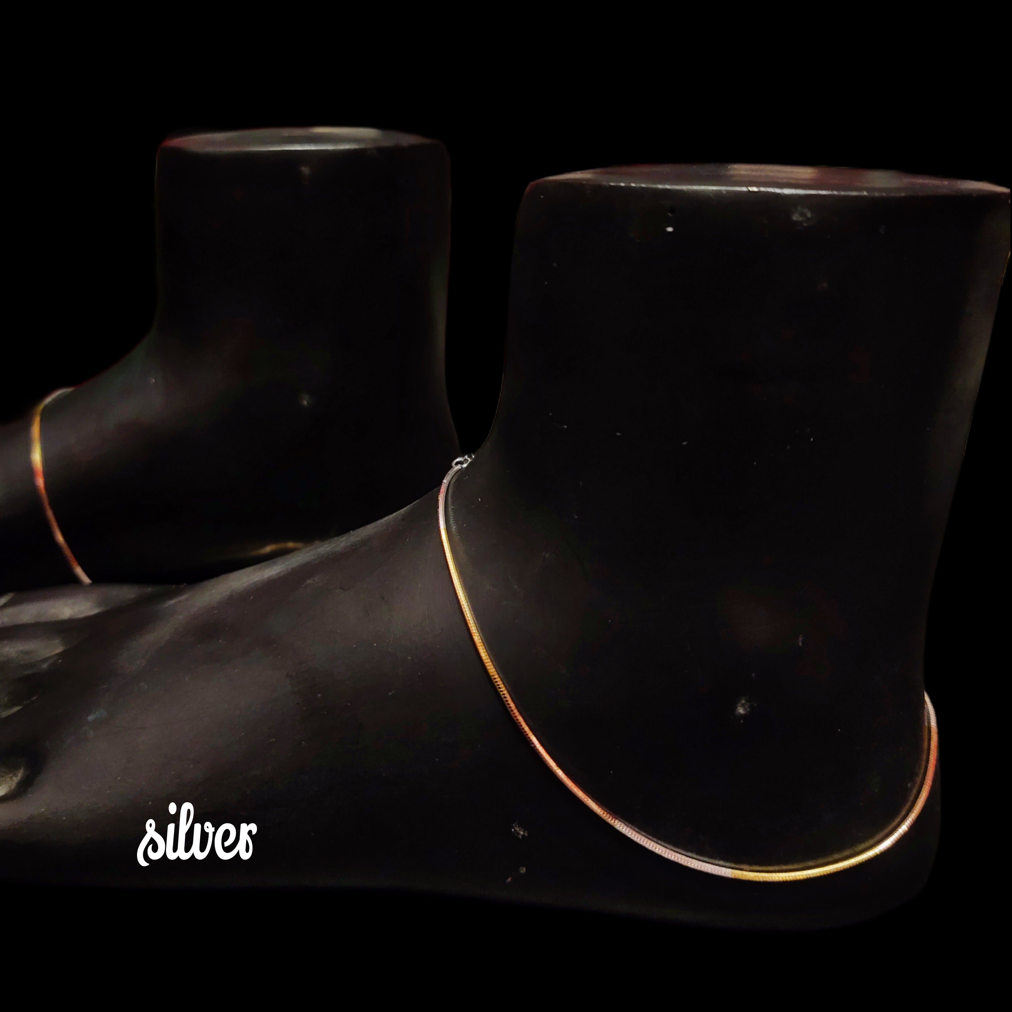 925 Sterling Silver Triple Tone Anklets - Gold & Rose Gold Plated