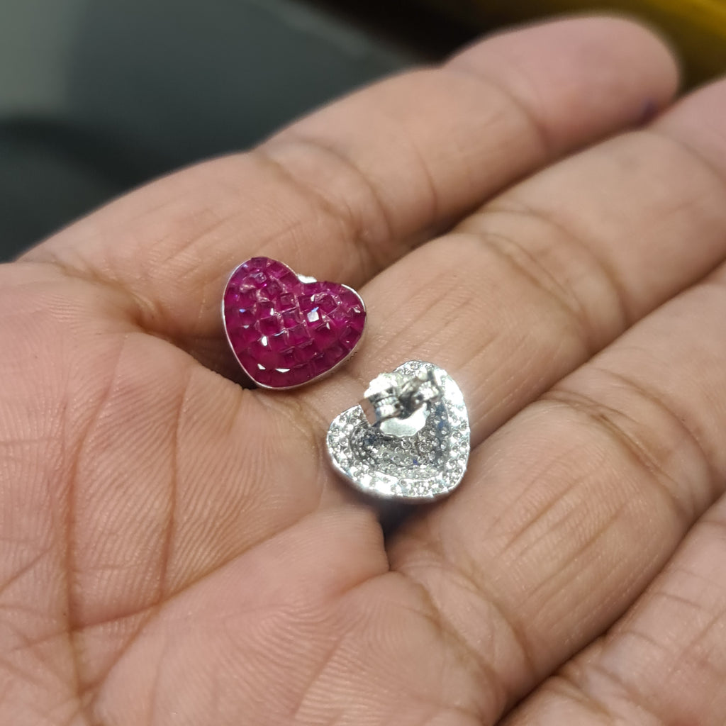 Sterling Silver Heart Shaped Earrings - Shine with Love