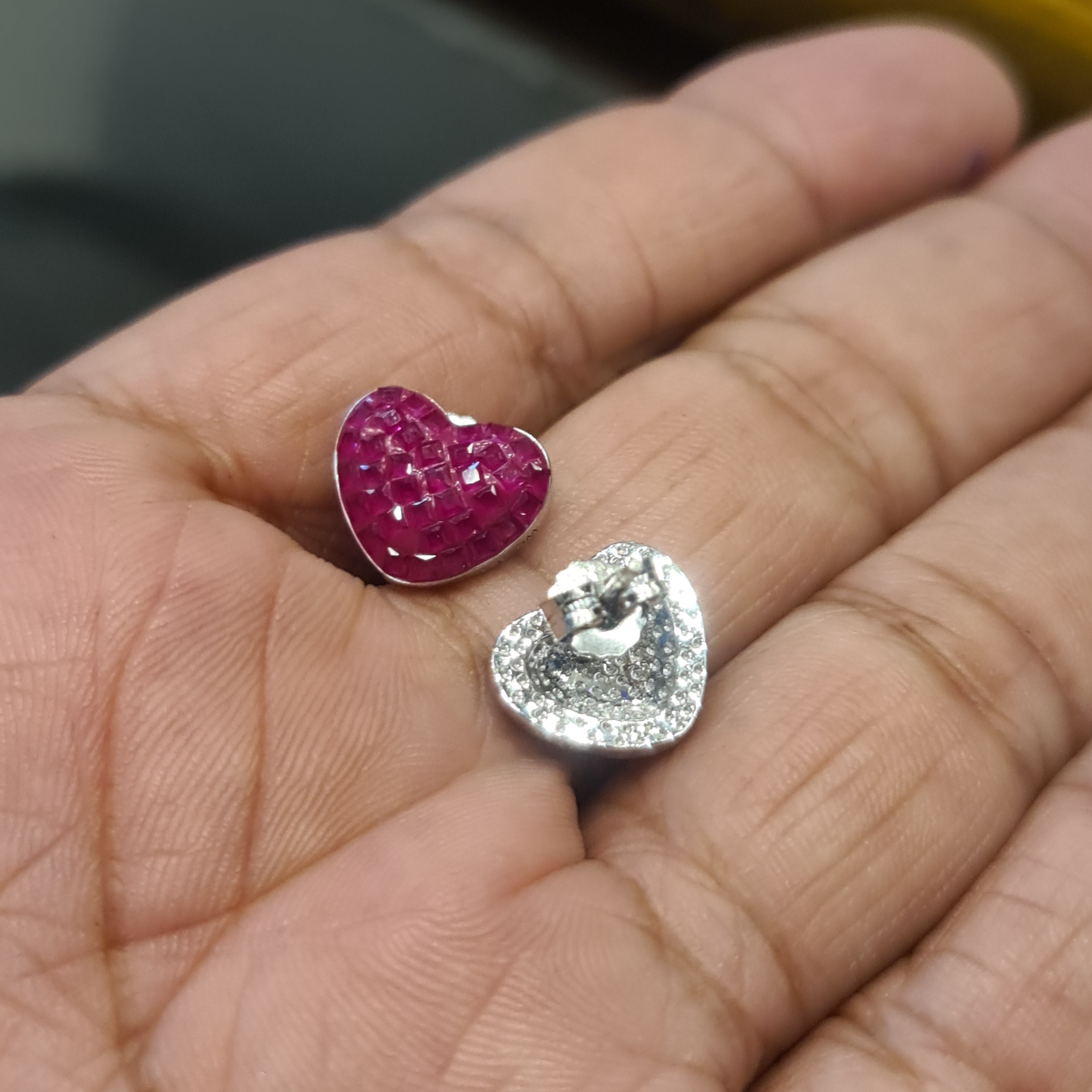 Sterling Silver Heart Shaped Earrings - Shine with Love