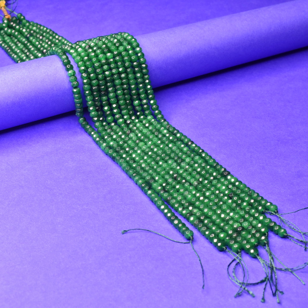 Emerald Green Synthetic Beads Strand - 5.5mm Premium Jewelry Making Beads (12 Inches)