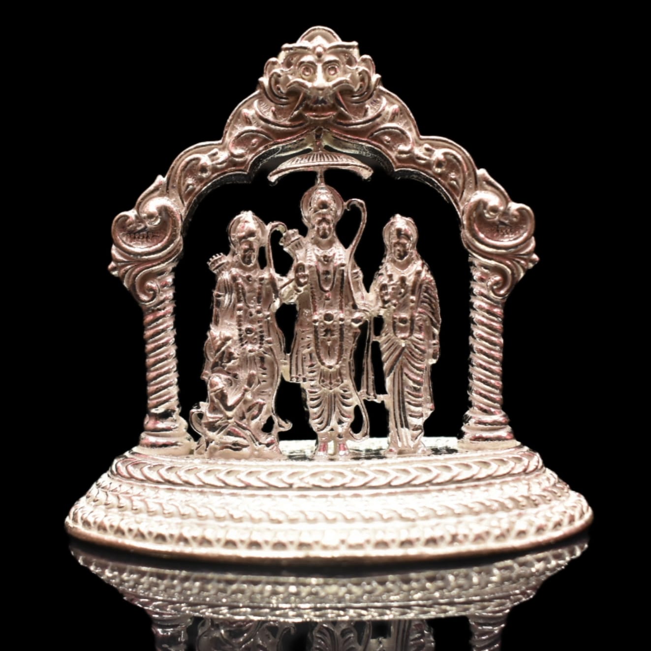 Pure Silver Ram Darbaar Idol - Handcrafted Ram Parivar Statue