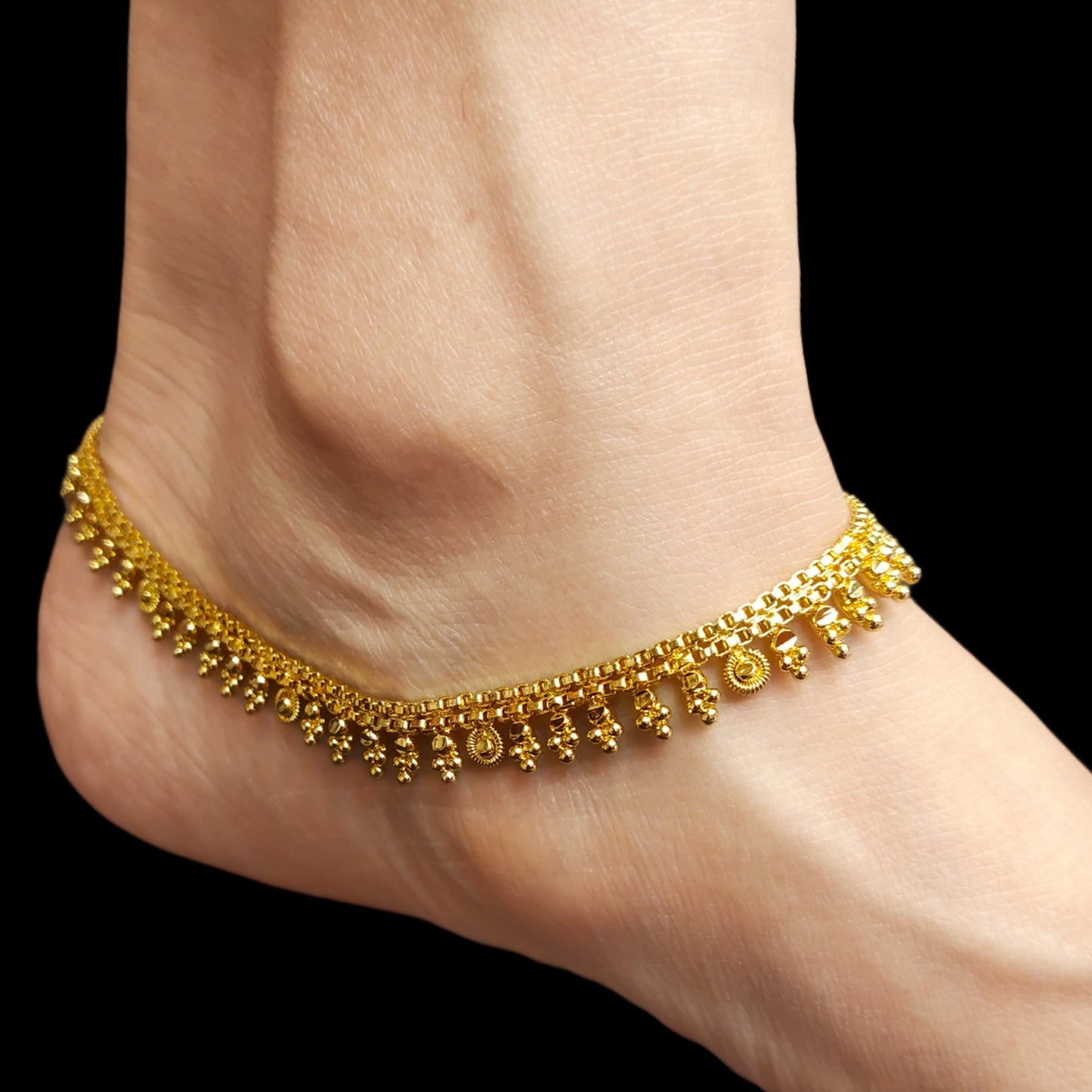 "Dripping in Elegance: The 24K Gold Plated Anklet Set by Asp Fashion Jewellery"
