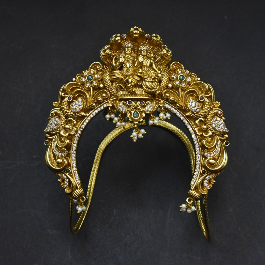 Traditional Lakshmi Temple Vanki Armlet - Gold Plated Bridal Jewelry