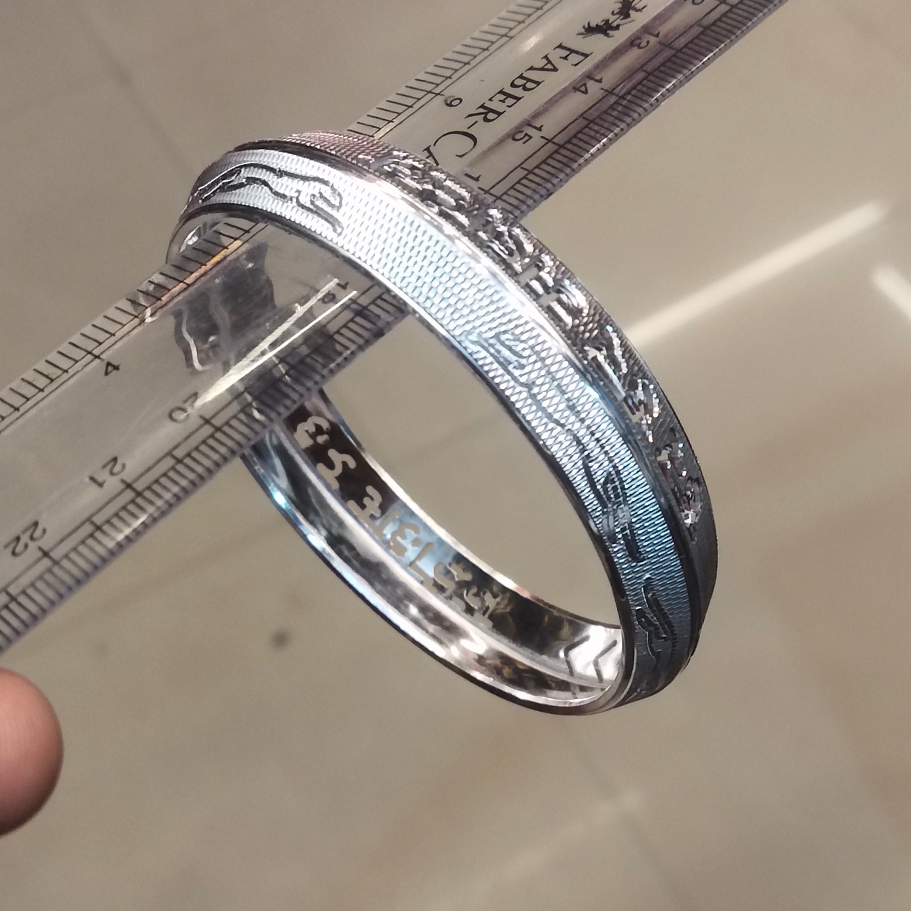 Men's Silver Kada - Har Har Mahadev with Running Jaguar Design