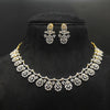 Rhodium-Gold White Zircon Necklace Set - Premium Quality