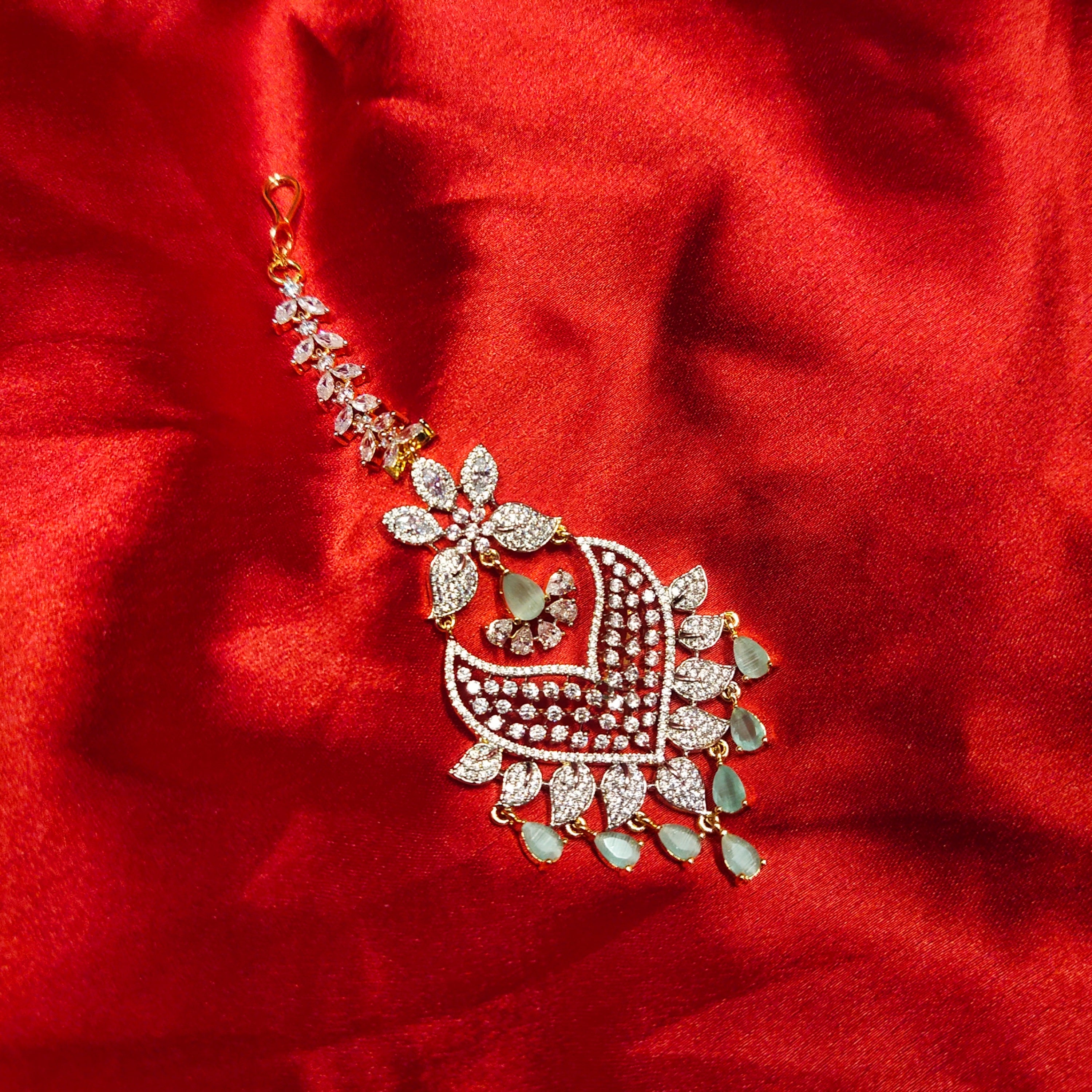 Radiate Elegance American Diamond Maang Tikka - Exquisite Bridal Collection Design 2