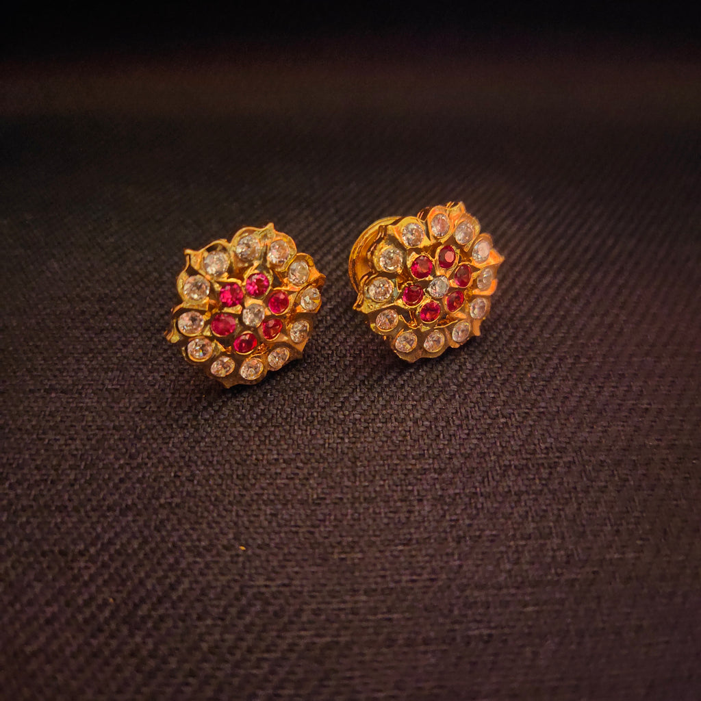 Panchloha Gatti Chatha Kammalu Stud Earrings - Authentic South Indian