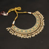 24K Gold Plated Kundan Necklace Set with Emerald Beads & Pearls for Women - Bridal Wedding Jewelry