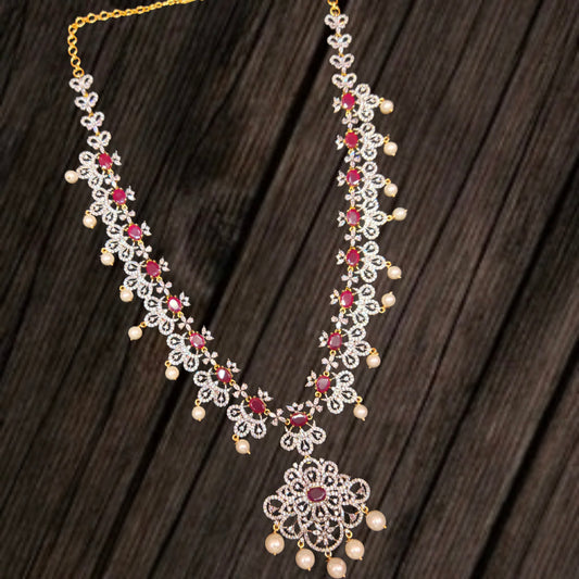 Asp Fashion Jewellery's Shimmering Diamonds and Ravishing Ruby Long Haram