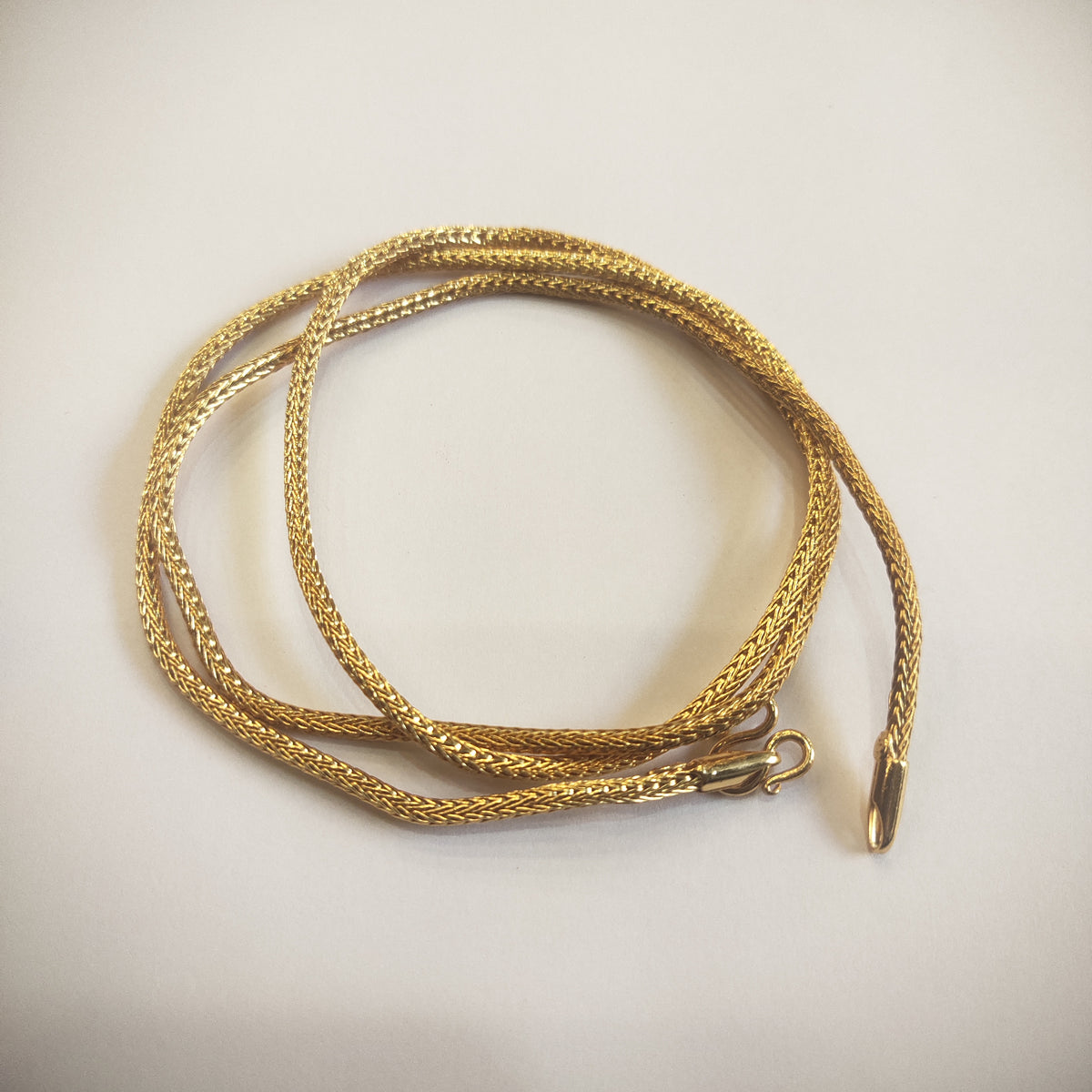24K Gold Plated One Gram Chain for Women - 24 Inches | Textured Design