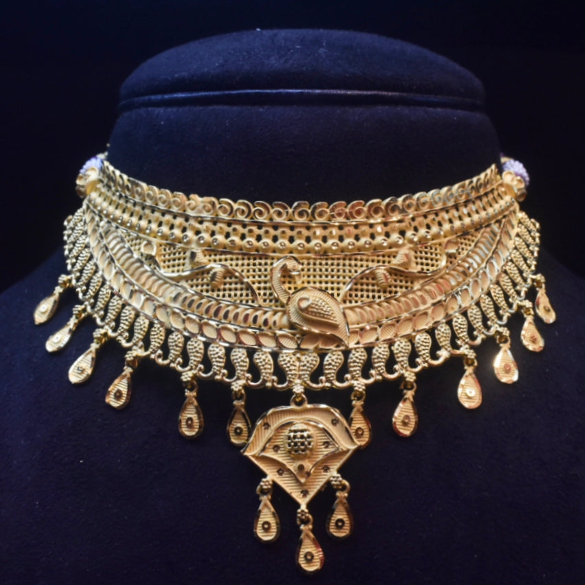 24K Gold Plated Forming Choker with Earrings Set