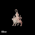 Maa Durga 925 Sterling Silver Pendant - 3cm Unisex Religious Jewelry