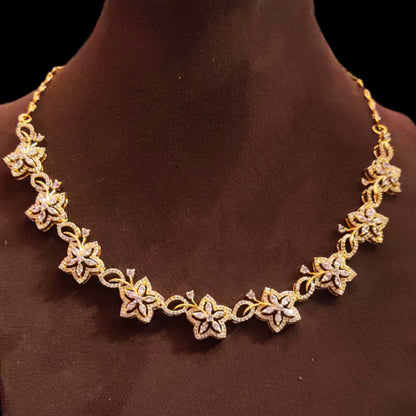 "Dazzle and Delight with the Zircon Floret Necklace Set: Exquisite Beauty by ASP Fashion Jewellery 72236495"
