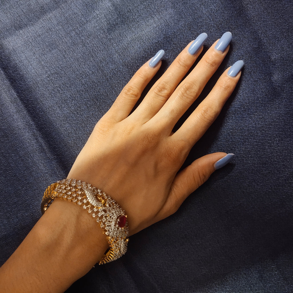 American Diamond Ruby Bangles - 24K Gold Plated Luxury Bangles Set