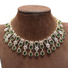 Elegant Green Zircon Gold-Rhodium Plated Necklace Set