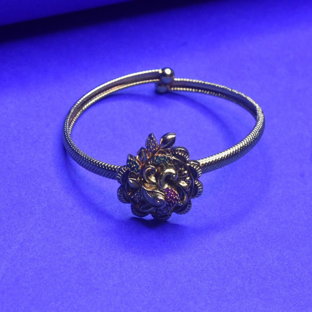 Gilded Glamour Antique Gold Armlet Bangle | Traditional Bajuband for Women