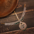 Sparkling Elegance American Diamond Mathapatti - Green Stone Bridal Jewelry | Asp Fashion