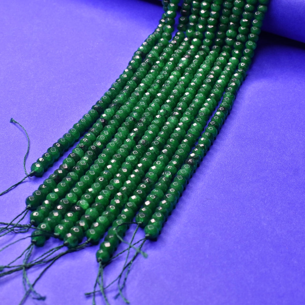 Emerald Green Synthetic Beads Strand - 5.5mm Premium Jewelry Making Beads (12 Inches)