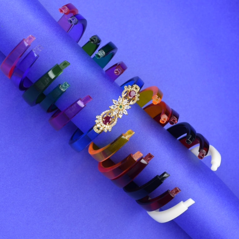 "Transform Your Style: 12 Colorful Bangle Bracelets to Mix and Match with Changeable CZ Pendant"